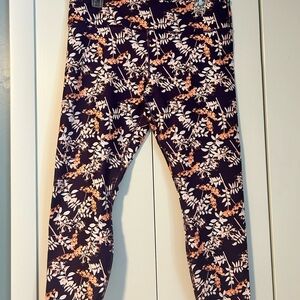 Fabletics Purple and Orange Floral Leggings